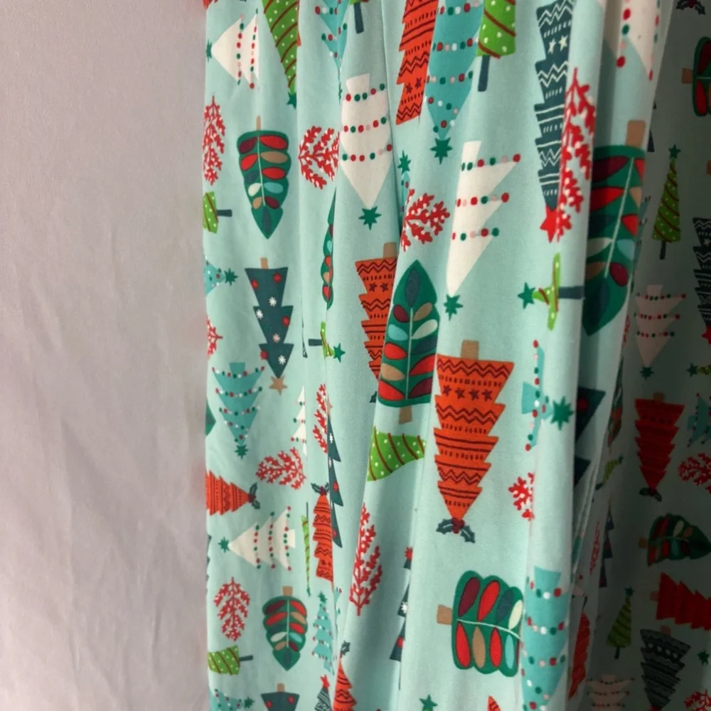 Men's Holiday Tree Print Pajama Set - Light Aqua - Picture 5 of 6